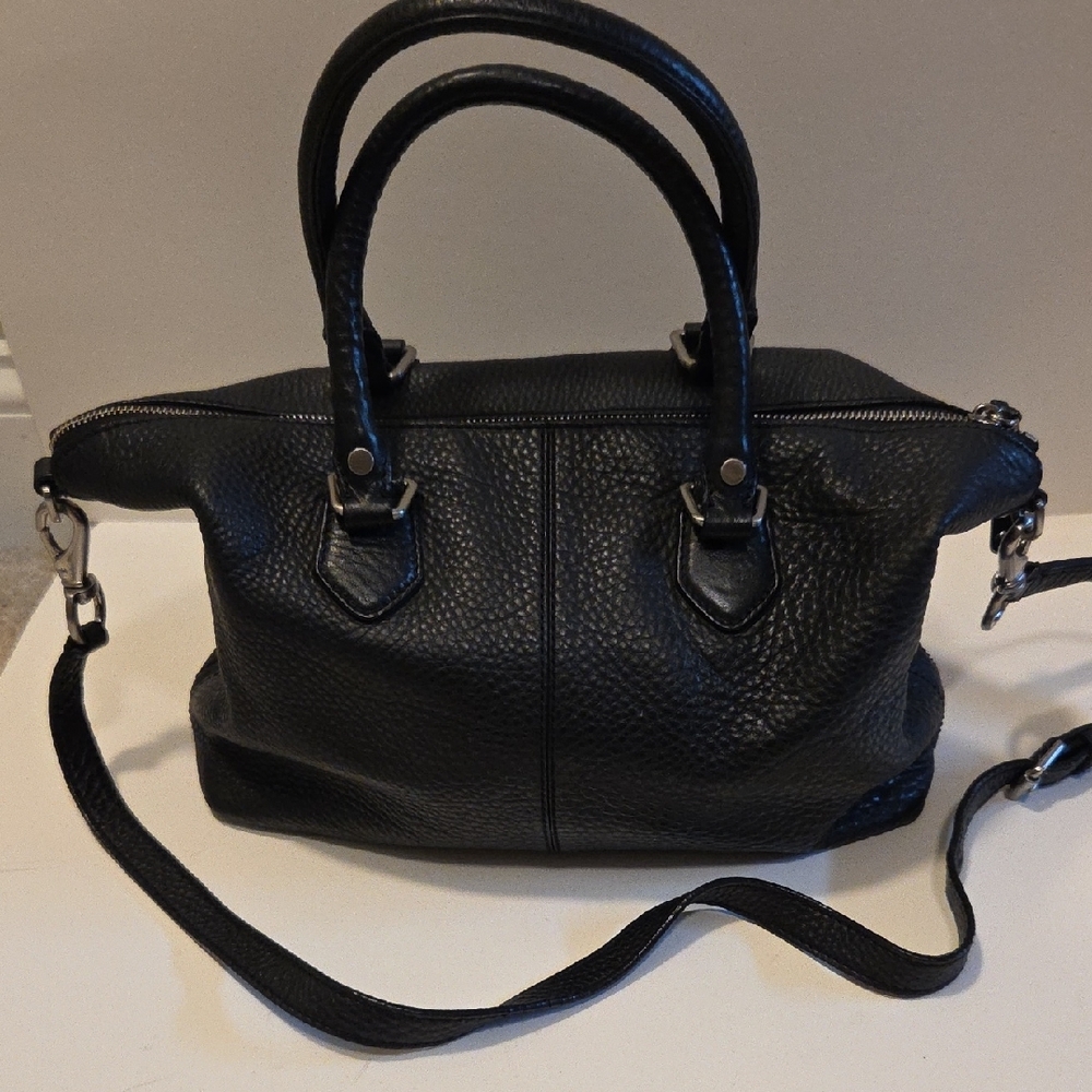 Cole Haan NWOT Black Pebble Leather Satchel - Picture 3 of 8